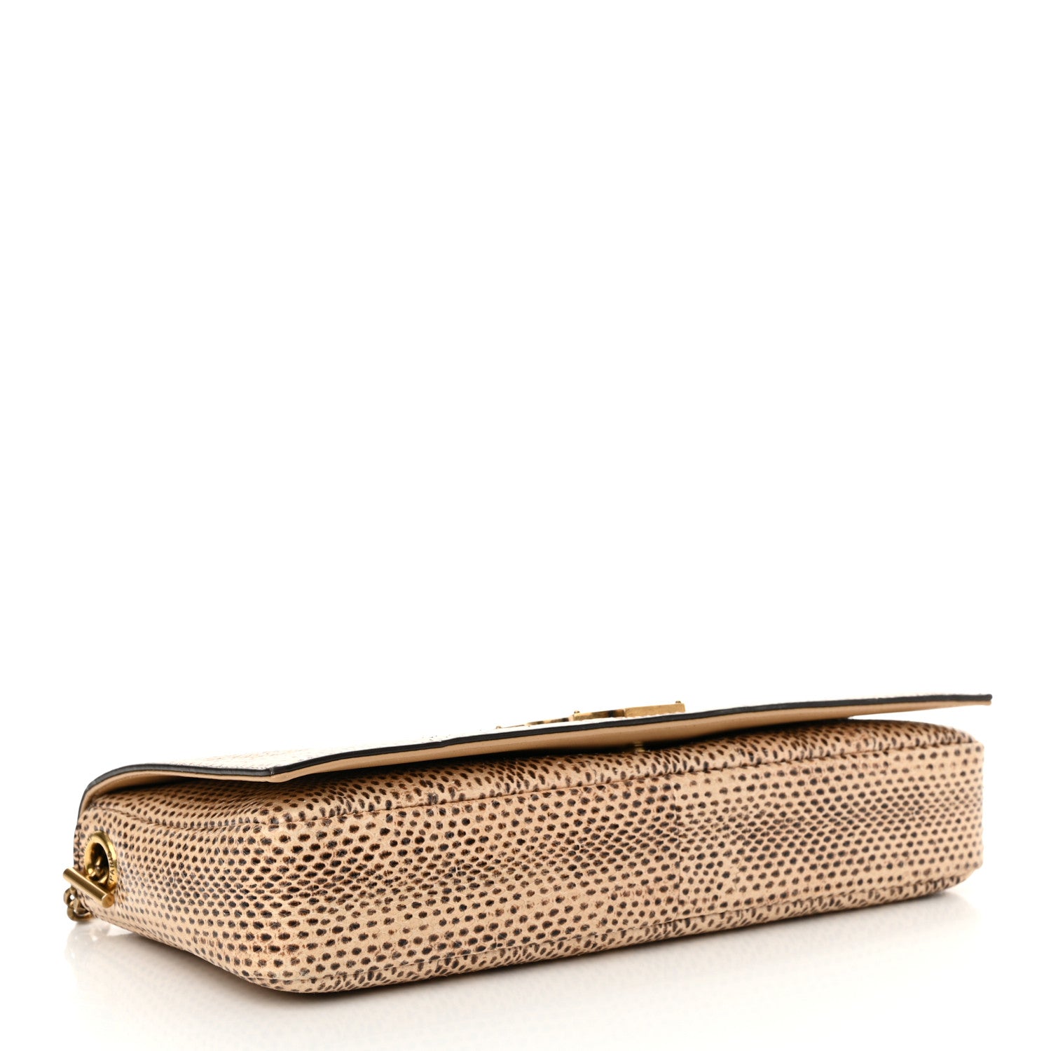 Saint Laurent Calfskin Snakeskin Embossed Monogram Kate 99 Dark Tangerine Brown 4 of 10
