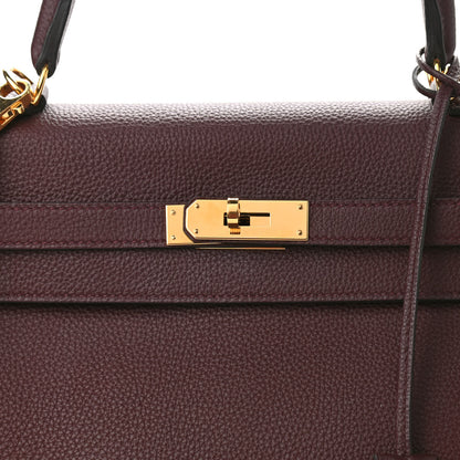 Hermes Togo Kelly Retourne 35 Bordeaux 10 of 10