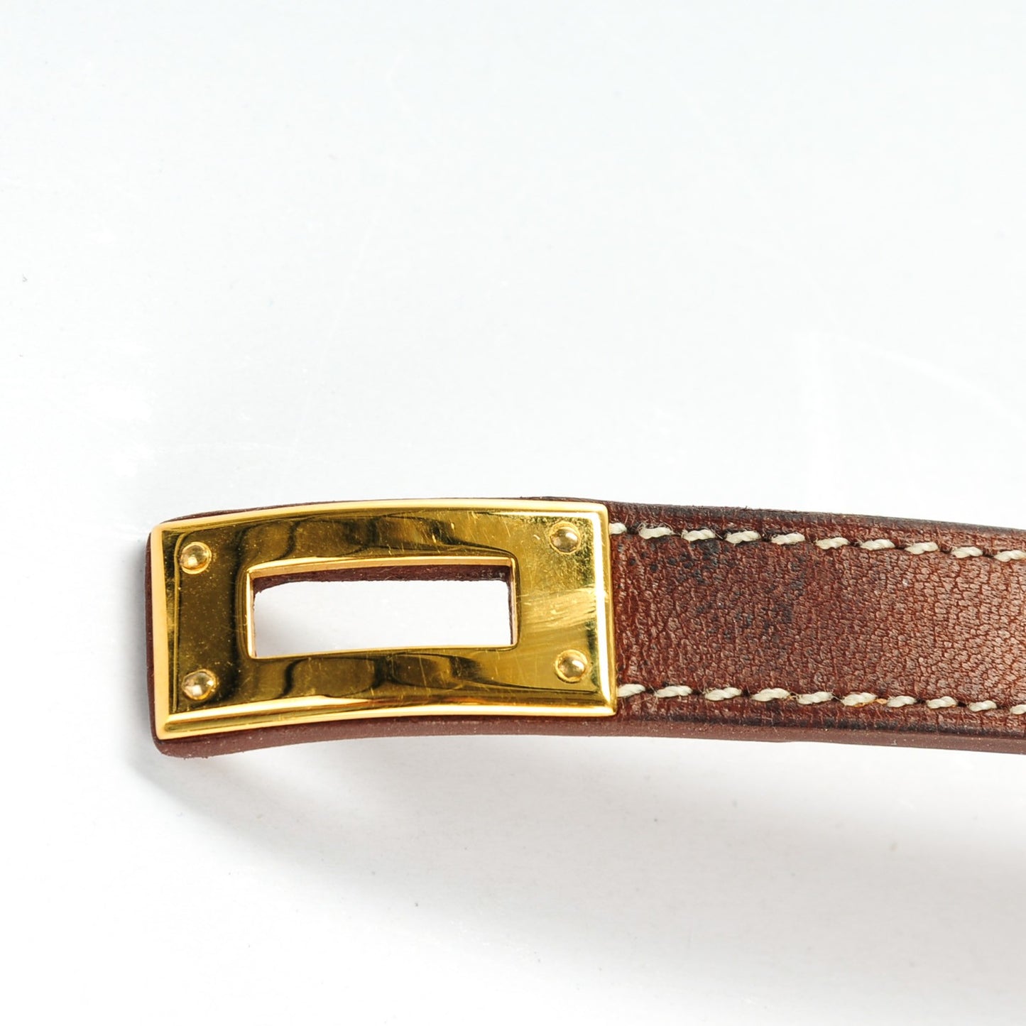 Natural Barenia Kelly Double Tour Bracelet Medium
