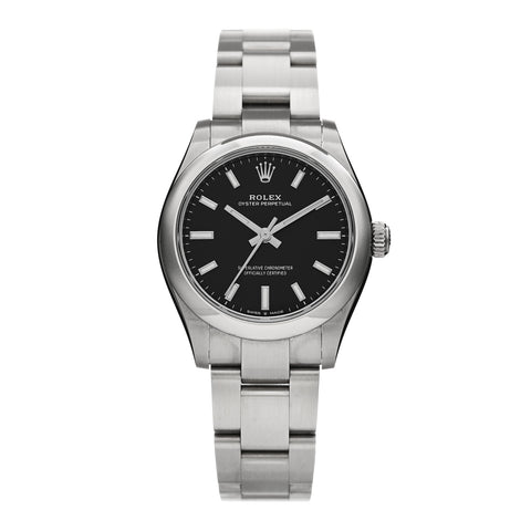 Stainless Steel 31mm Oyster Perpetual Watch Bright Black 277200