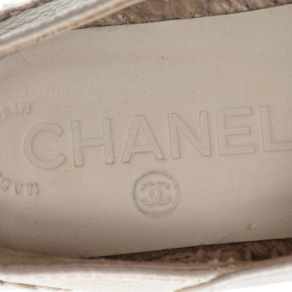 Chanel Grained Calfskin CC Espadrilles 35 Beige Black 7 of 7