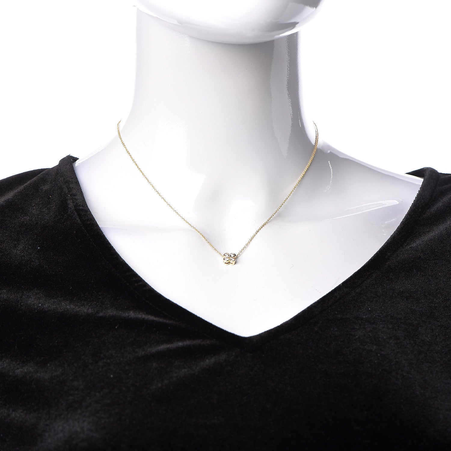 Tiffany 18K Yellow Gold Diamond Lace Pendant Necklace 2 of 6