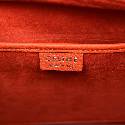 Celine Drummed Calfskin Nano Luggage Vermillion 7 of 13