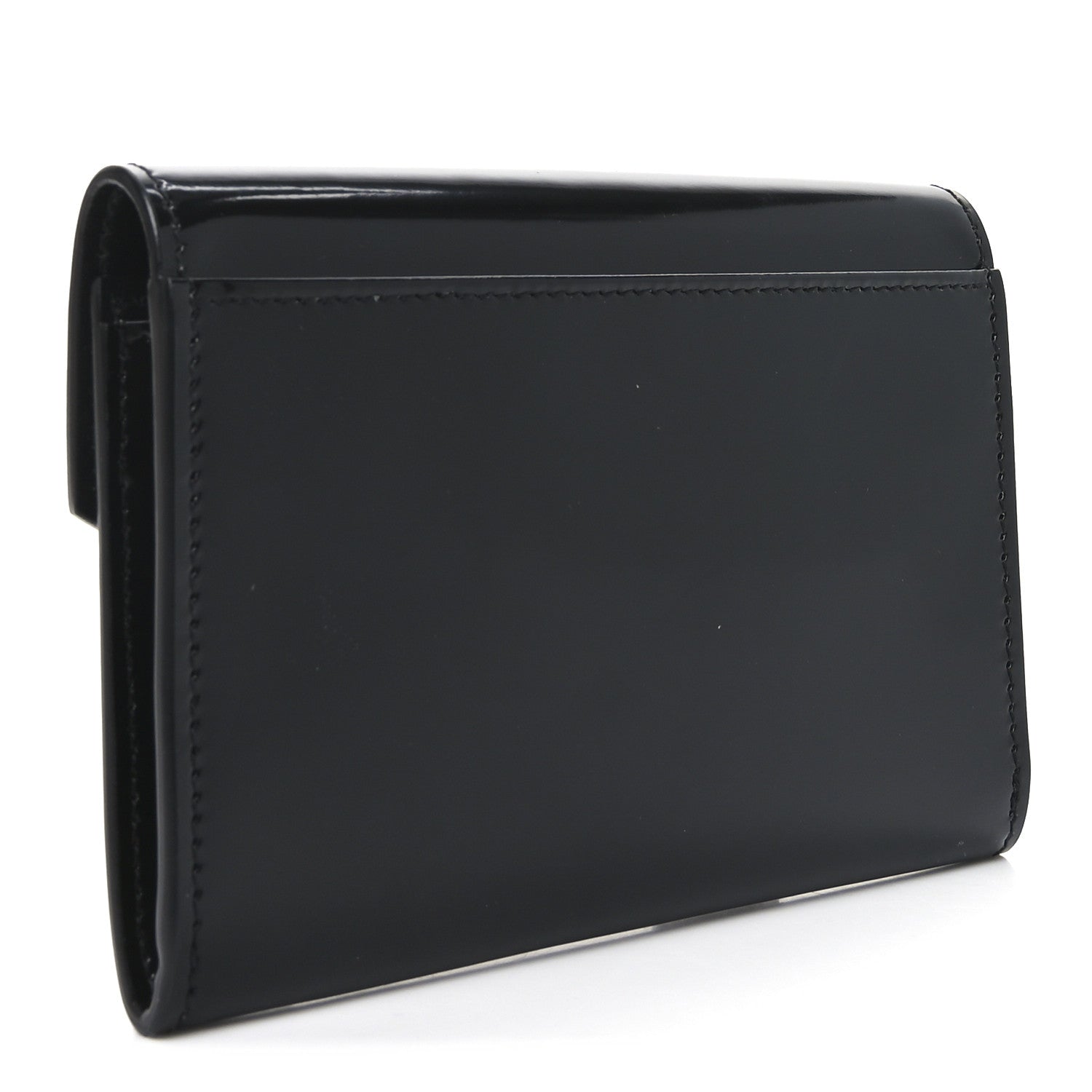 Saint Laurent Patent Calfskin Small Monogram Envelope Wallet Black 3 of 6