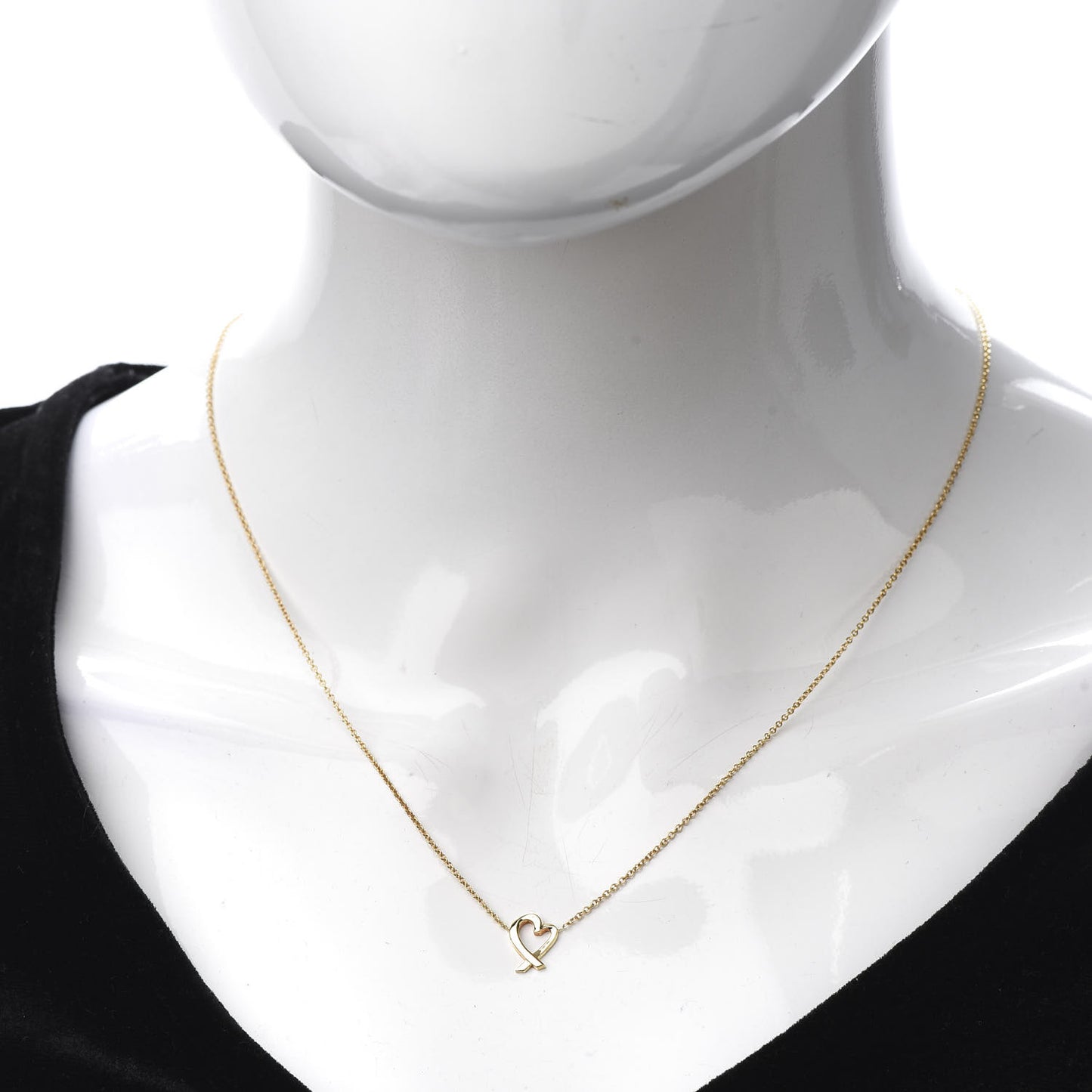 18K Yellow Gold Mini Paloma Picasso Loving Heart Pendant Necklace