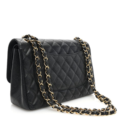 Chanel Caviar Quilted Jumbo Double Flap Black 3 of 11