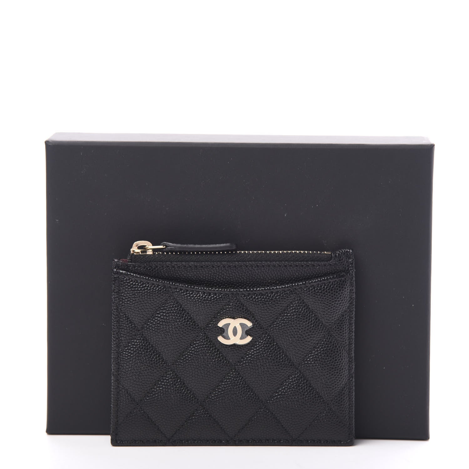 Chanel Caviar Quilted CC Zip Card Holder Black 7 of 7