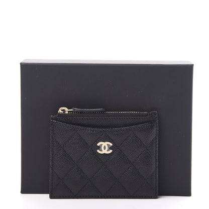 Chanel Caviar Quilted CC Zip Card Holder Black 7 of 7