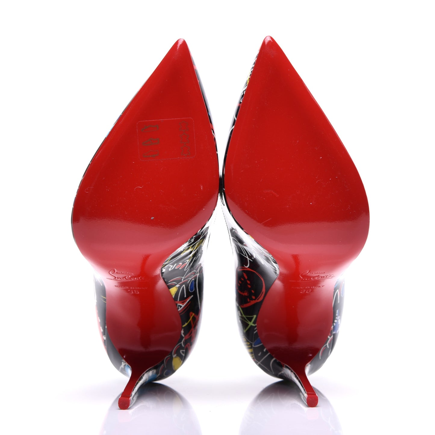 Patent Loubitag Pigalle Follies 100 Pumps 36 Black
