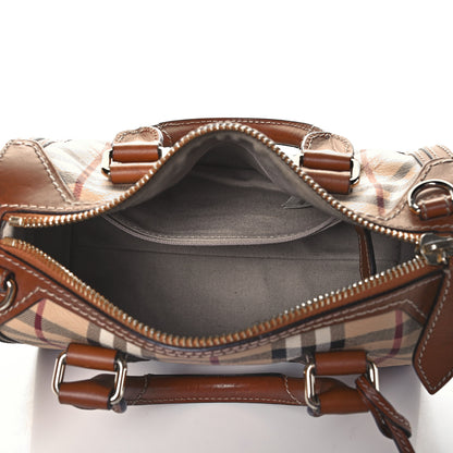 Burberry Haymarket Check Satchel Brown 4 of 12