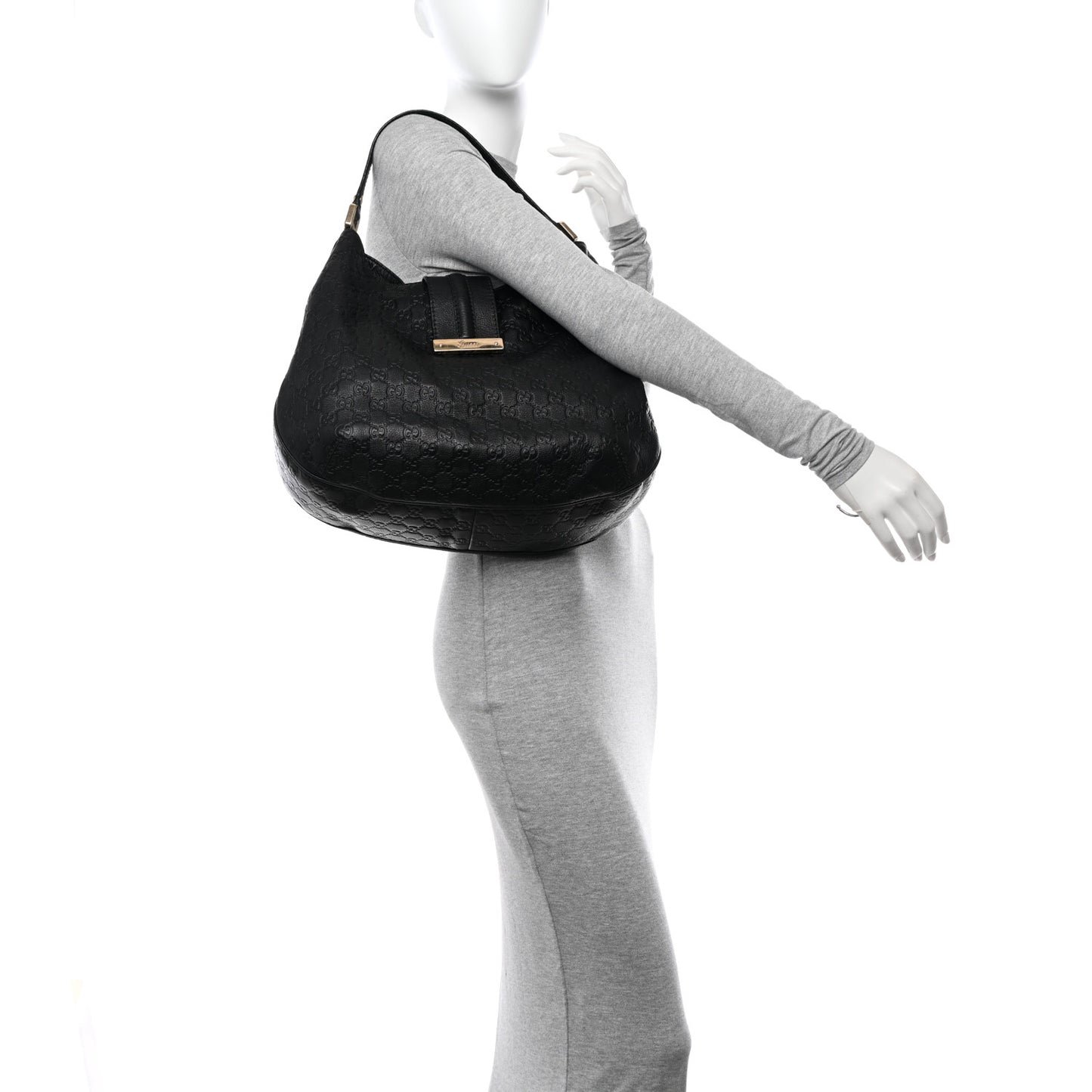 Guccissima Large New Ladies Web Hobo Black