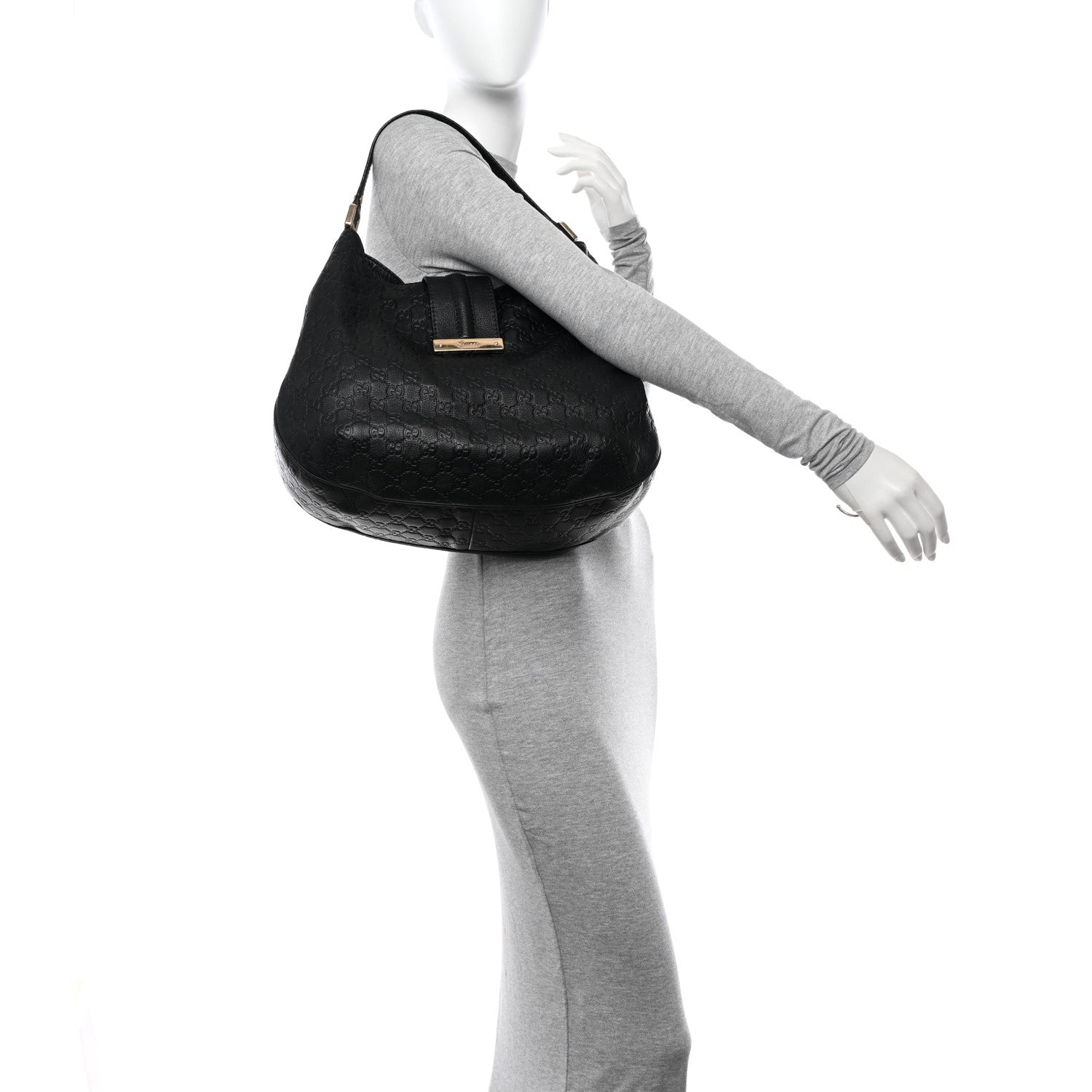 Gucci Guccissima Large New Ladies Web Hobo Black 2 of 13