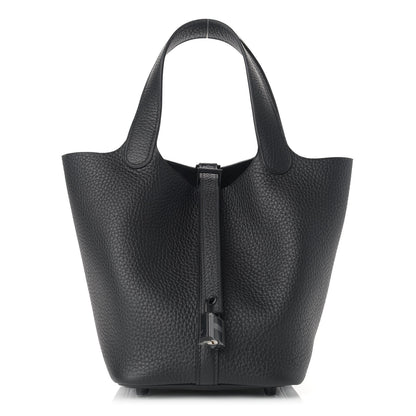 Hermes Taurillon Clemence Picotin Lock 18 PM Black 1 of 9