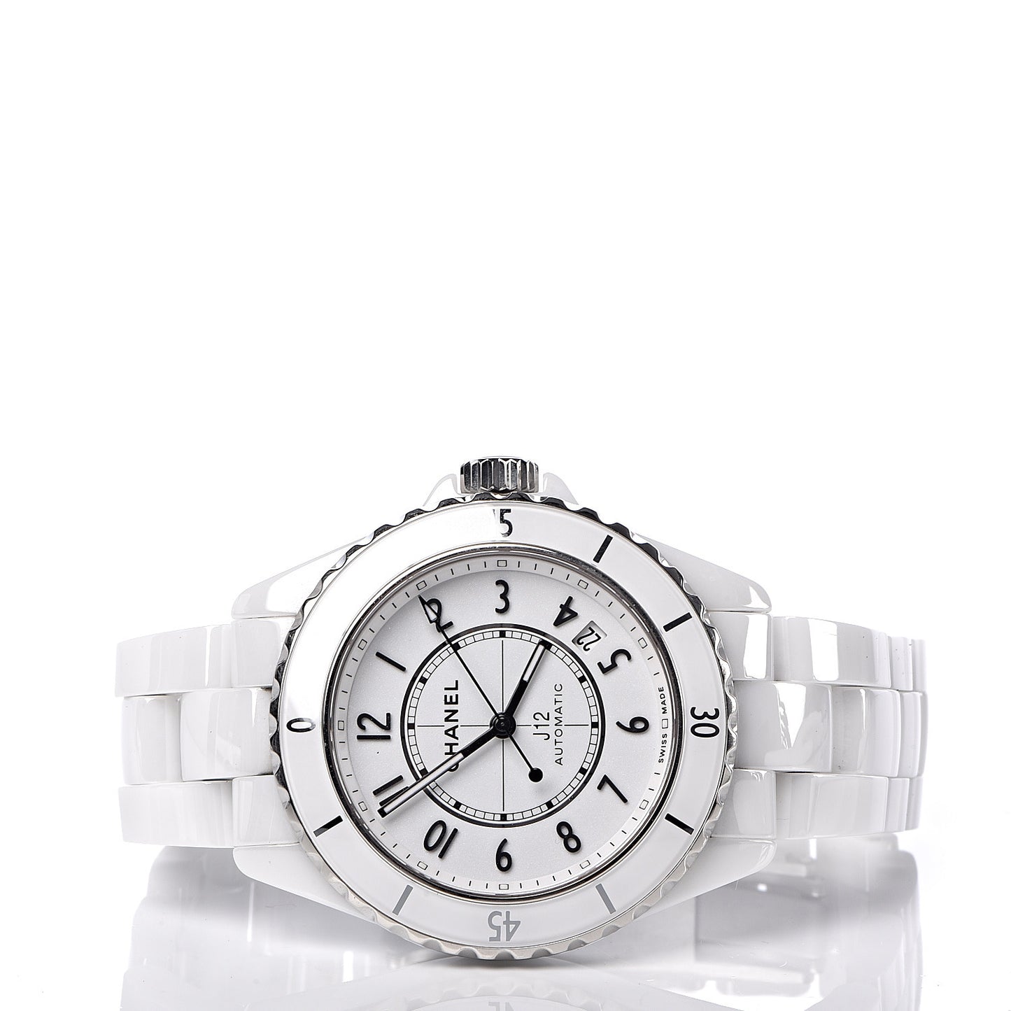 Stainless Steel Ceramic 38mm J12 Automatic Watch White