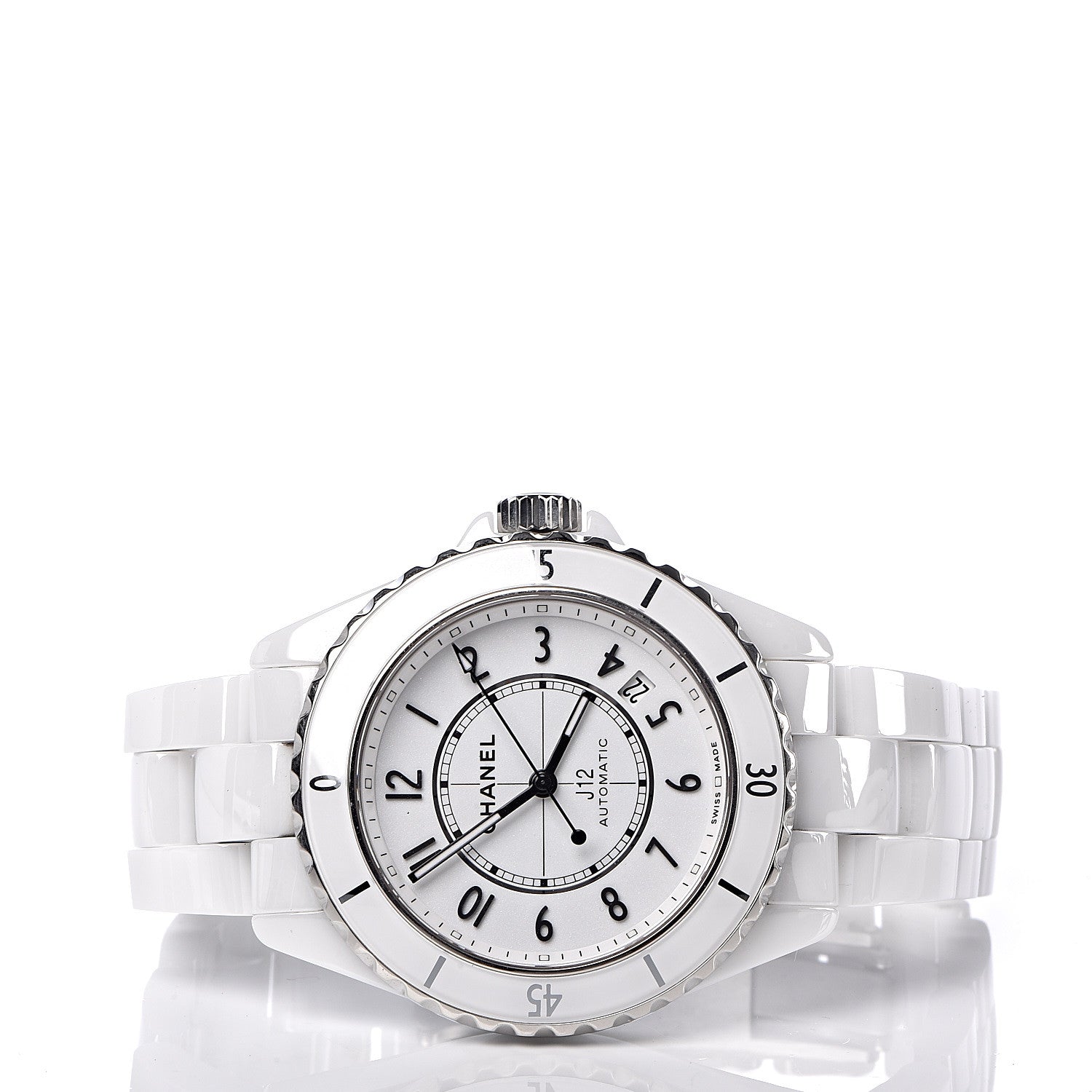 Chanel Stainless Steel Ceramic 38mm J12 Automatic Watch White 3 of 7