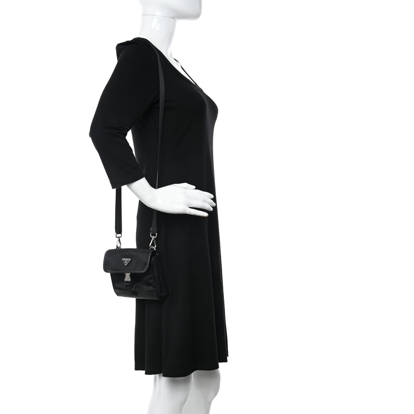 Re-Nylon Saffiano Smartphone Case Crossbody Black