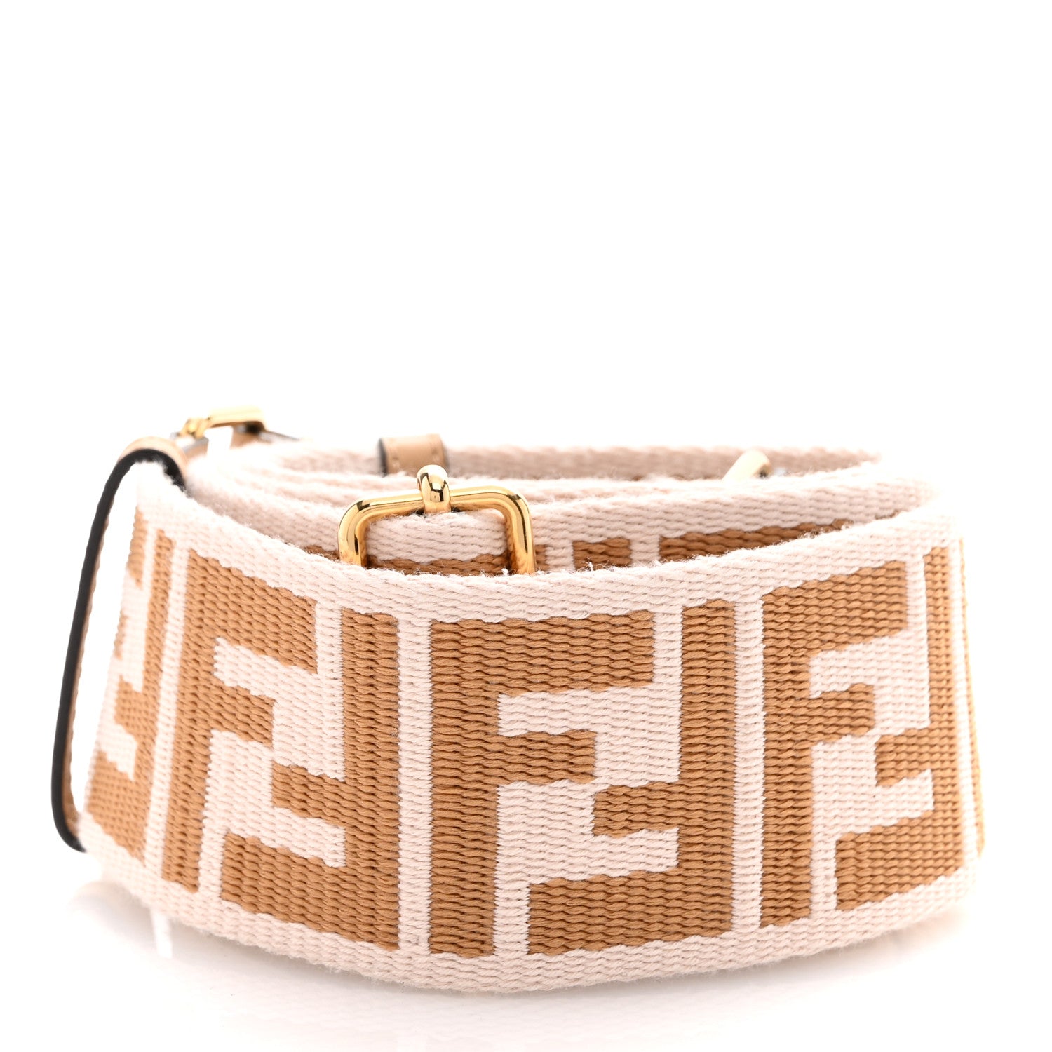 Fendi Ribbon Vitello King FF 1974 Adjustable Strap You Poudre Cuoio Miele Scuro 2 of 4