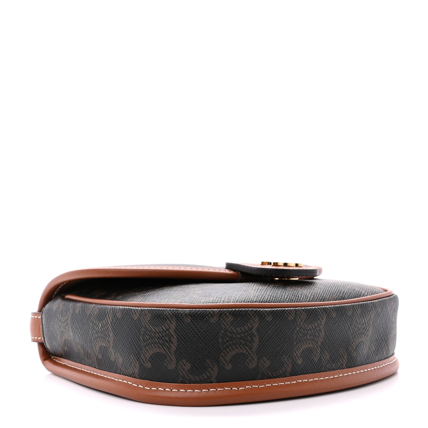 Canvas Calfskin Triomphe Mini Besace Tan