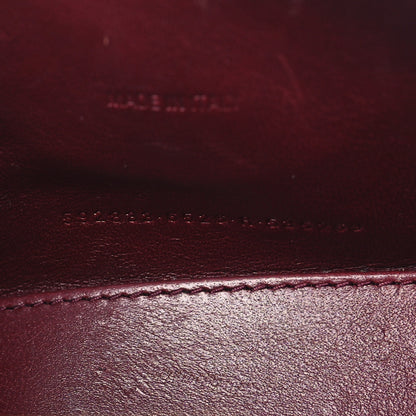 Balenciaga Calfskin Crocodile Lizard Embossed XS Patchwork Hourglass Top Handle Bag Burgundy 8 of 11