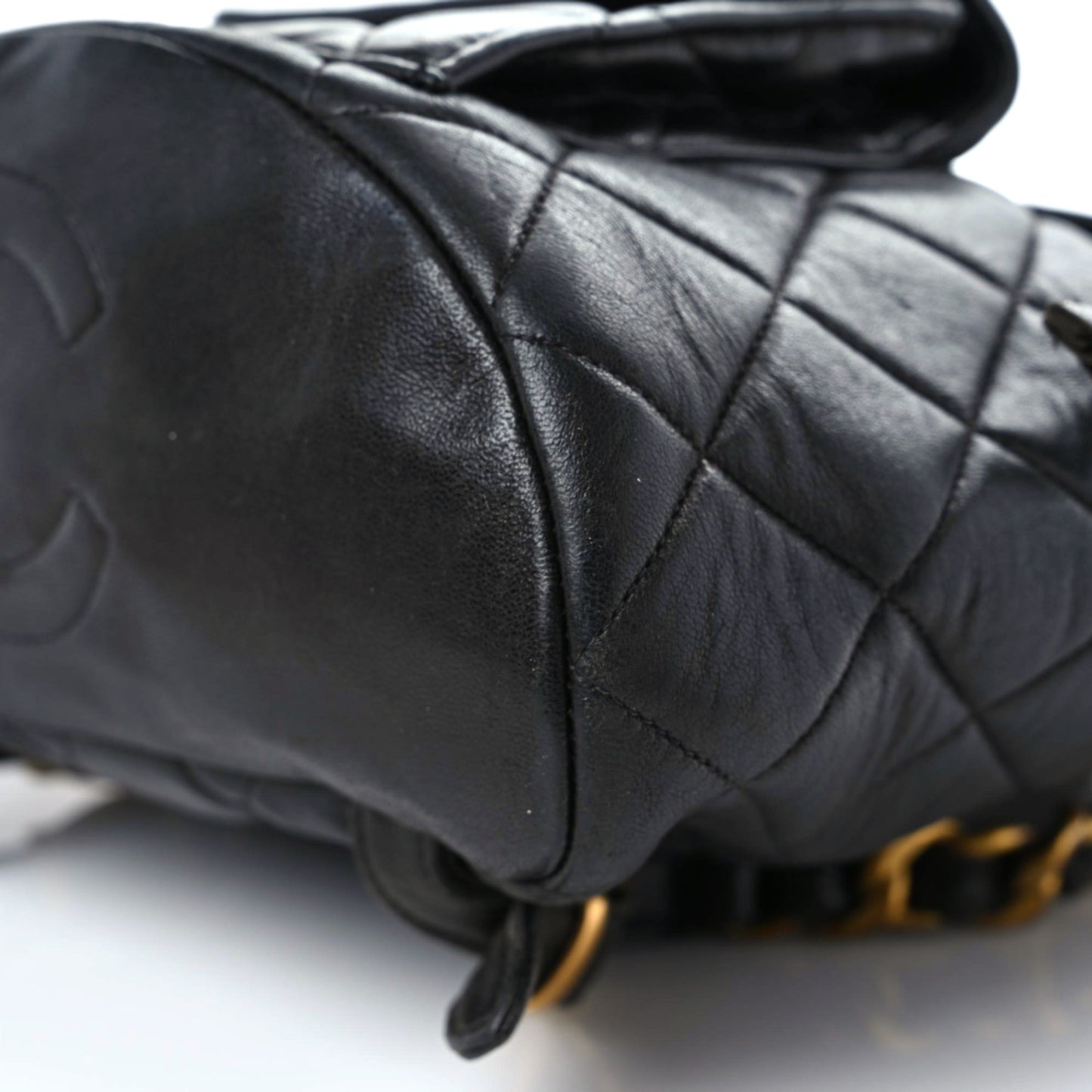 Lambskin Quilted Backpack Black