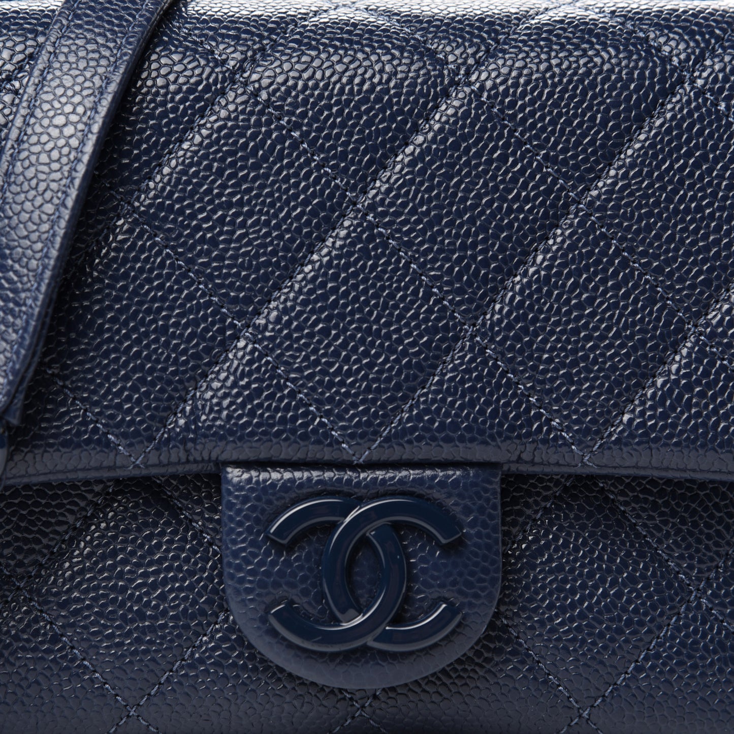 Caviar Quilted Incognito Mini Square Flap Dark Blue