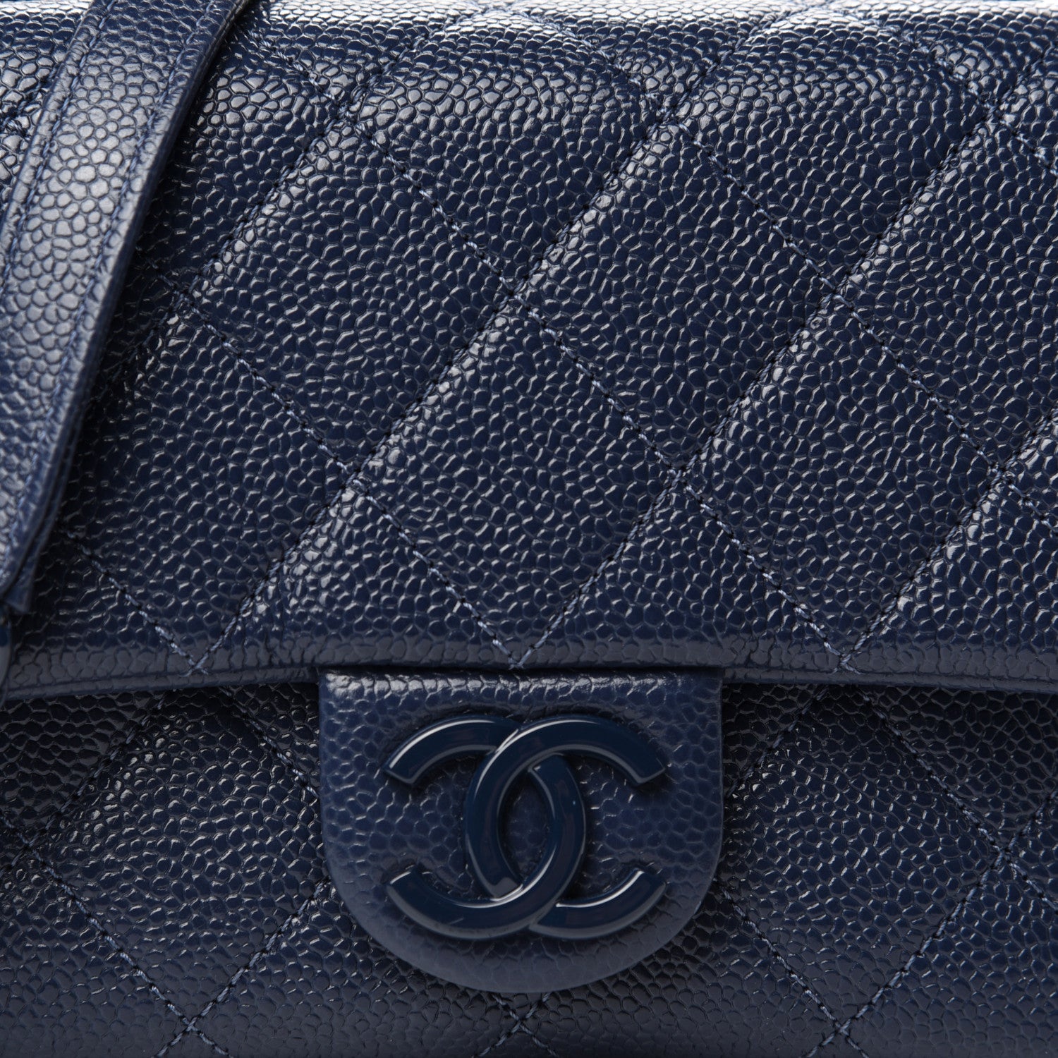 Chanel Caviar Quilted Incognito Mini Square Flap Dark Blue 10 of 10
