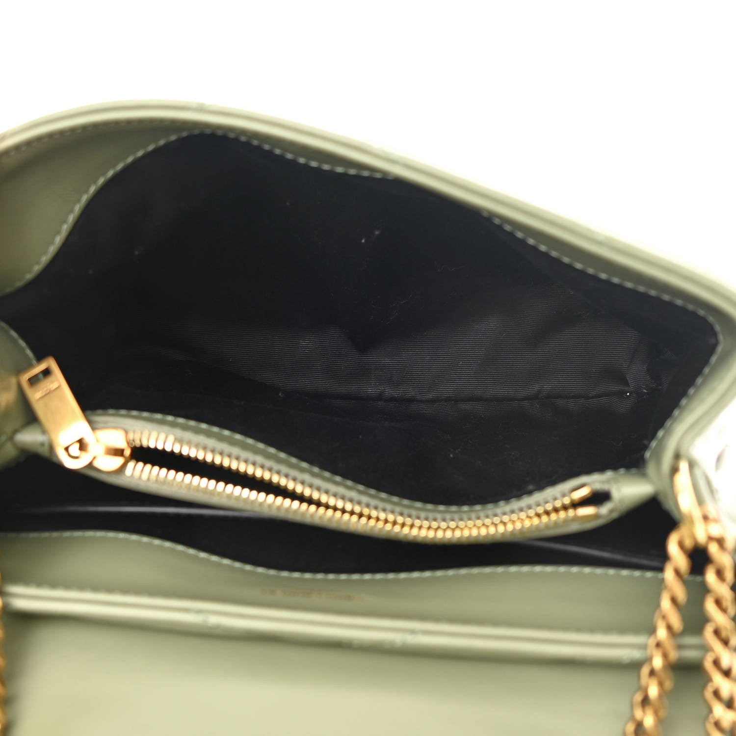 Saint Laurent Calfskin Y Quilted Monogram Small Loulou Chain Satchel Light Sage 5 of 13