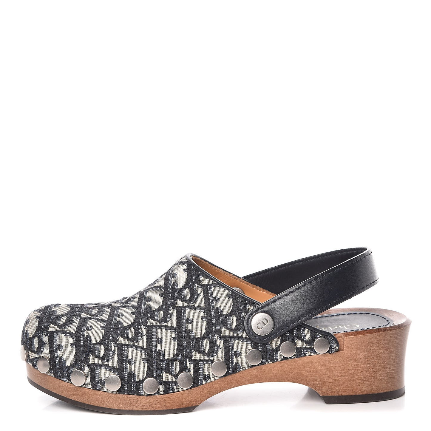 Canvas Oblique Diorquake 20mm Slingback Clogs 36 Deep Blue