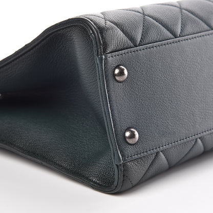 Chanel Goatskin Quilted Large Perfect Edge Shopping Tote Dark Green 15 of 17