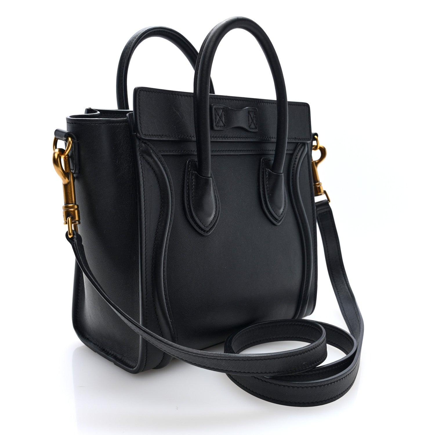Celine Smooth Calfskin Nano Luggage Black 2 of 9