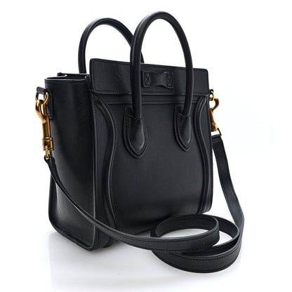 Celine Smooth Calfskin Nano Luggage Black 2 of 9