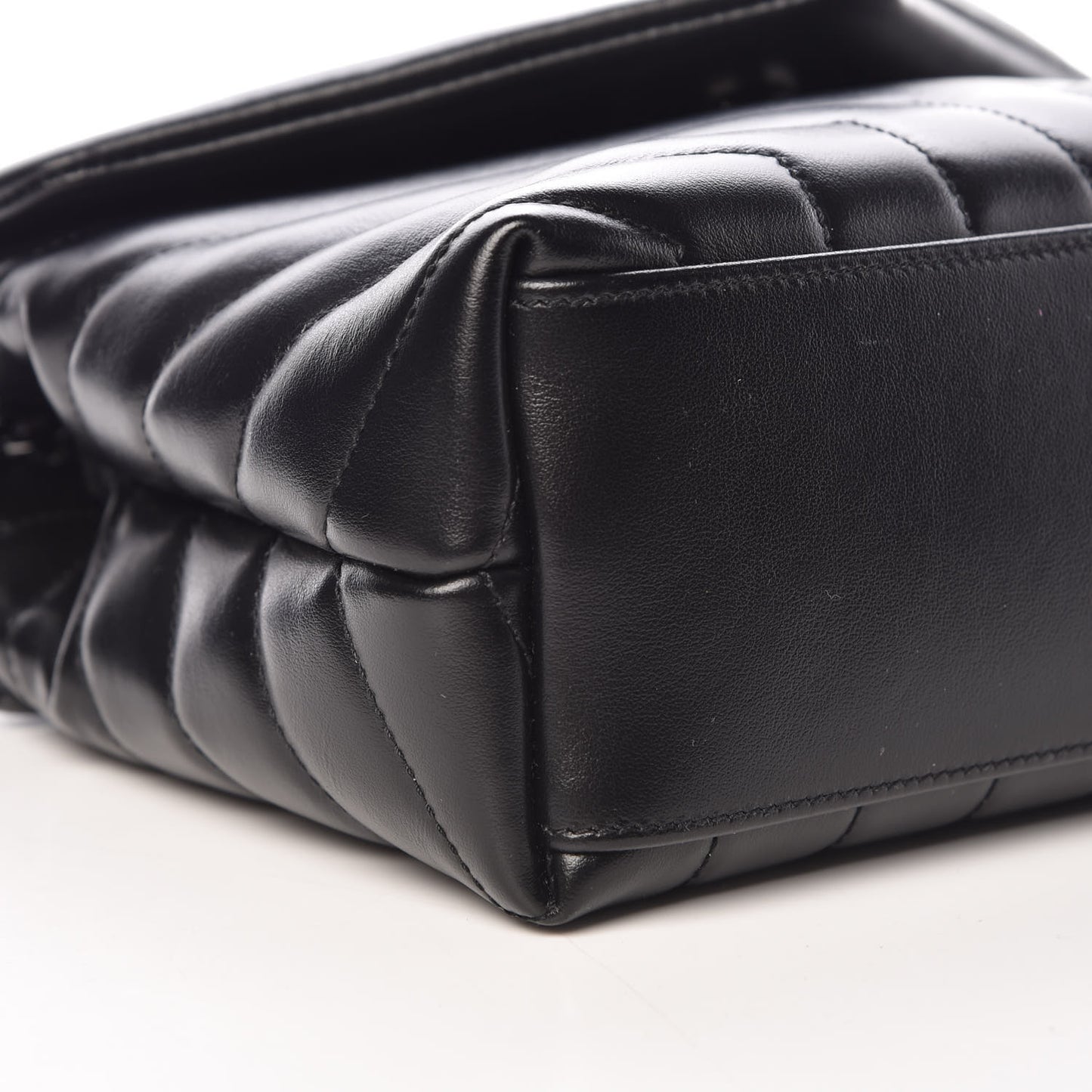 Calfskin Y Quilted Monogram Small Loulou Chain Satchel Black