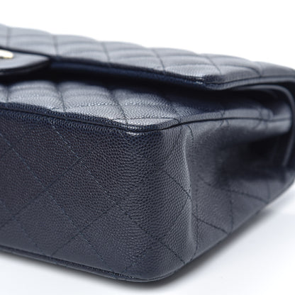 Chanel Caviar Quilted Medium Double Flap Navy 10 of 11