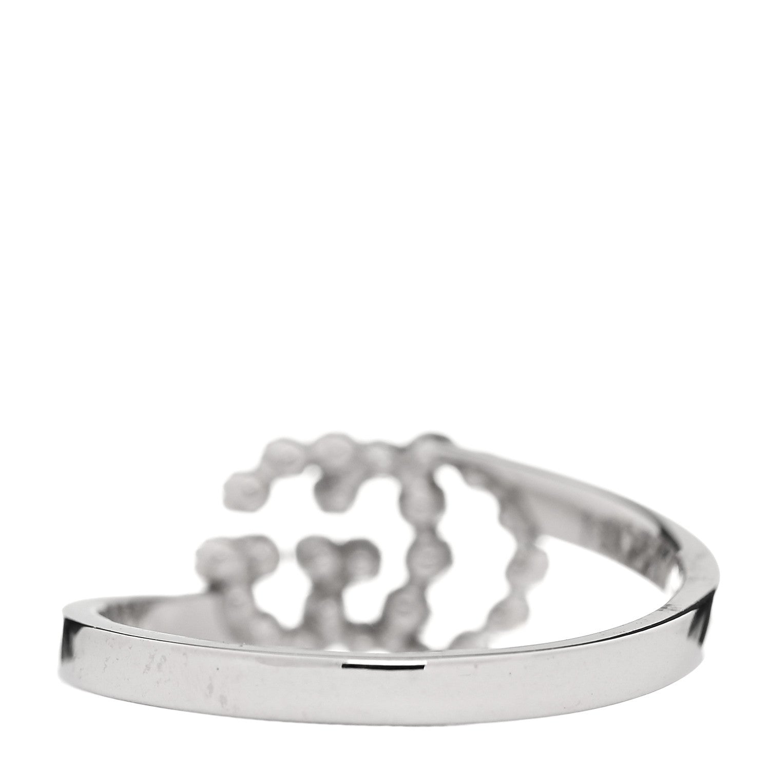 Gucci 18K White Gold Pink Topaz Running G Ring 53 6.25 3 of 7