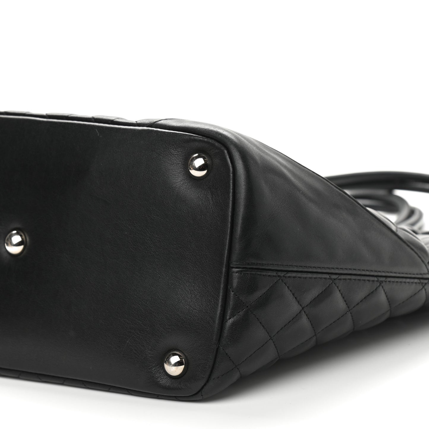 Calfskin Quilted Large Cambon Tote Black
