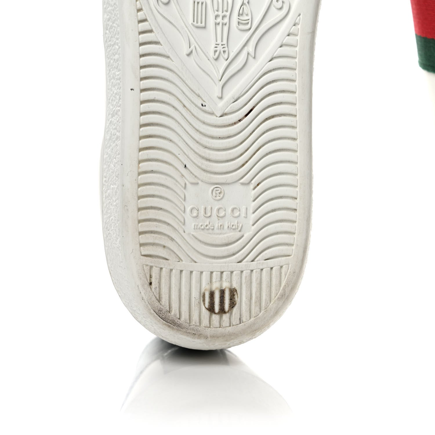 Gucci Calfskin Ayers Bee Embroidered Womens Ace Sneakers 37 White Green 7 of 9