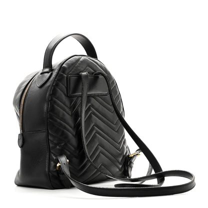 Gucci Calfskin Matelasse GG Marmont Dome Backpack Black 3 of 13