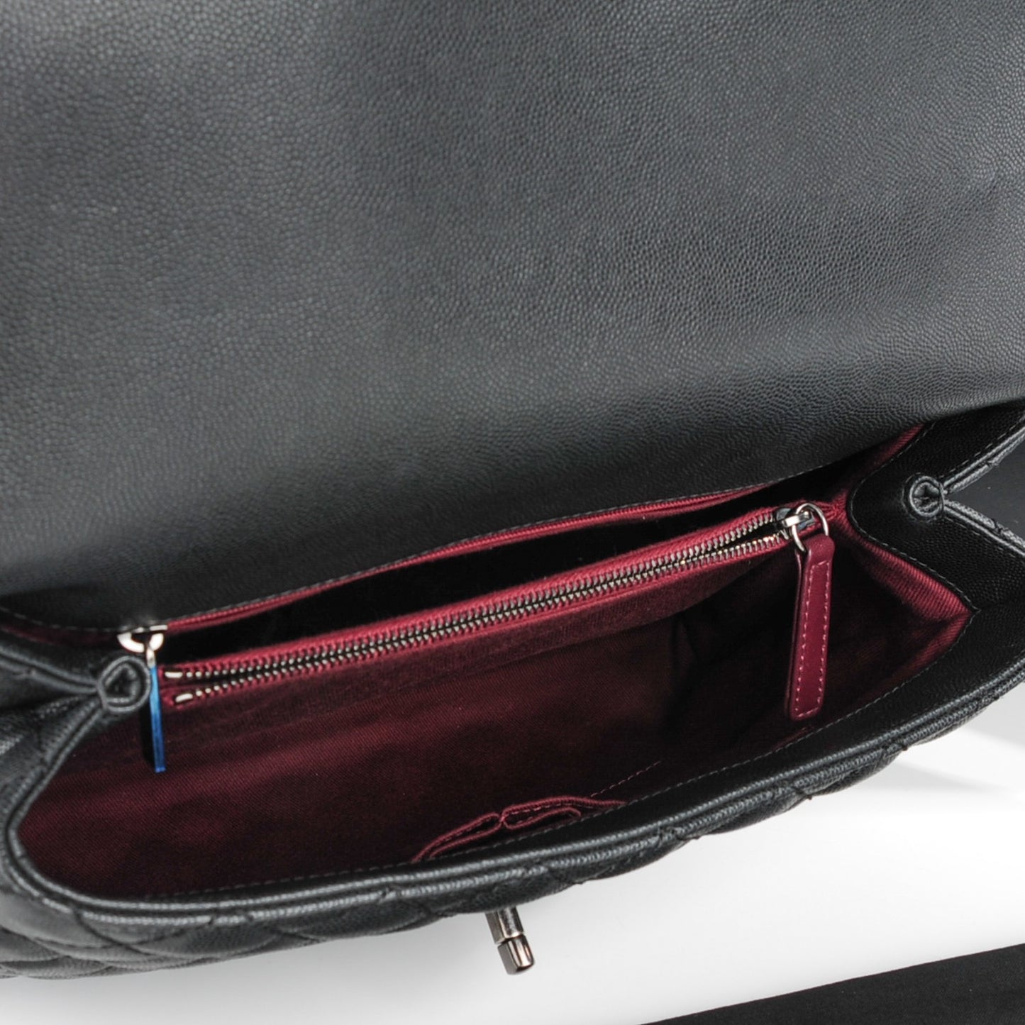 Caviar Quilted Medium Coco Handle Flap Black