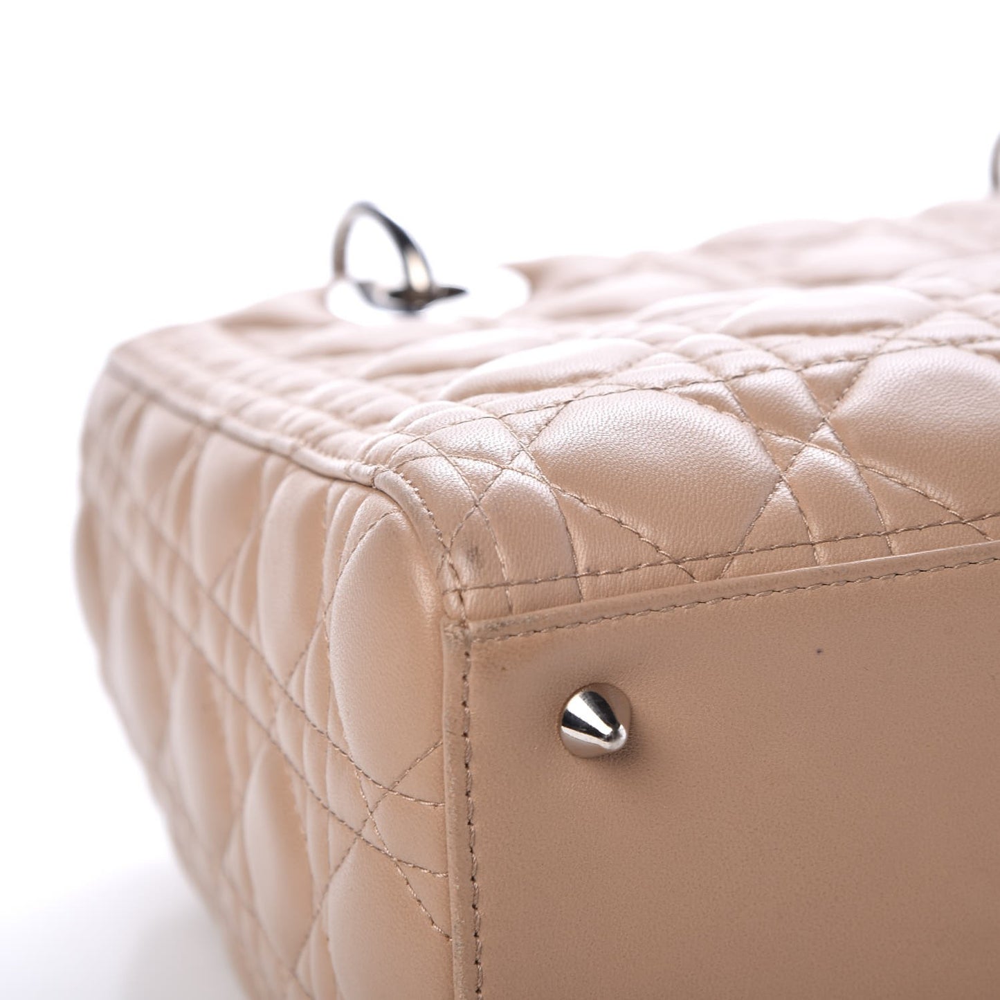 Lambskin Cannage Medium Lady Dior Light Beige