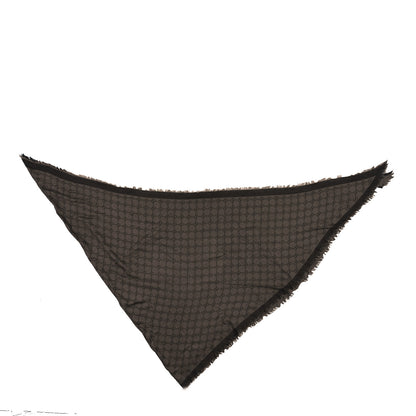 Gucci Wool Silk Monogram GGWeb Fringe Shawl Pearl Medium Grey 1 of 3
