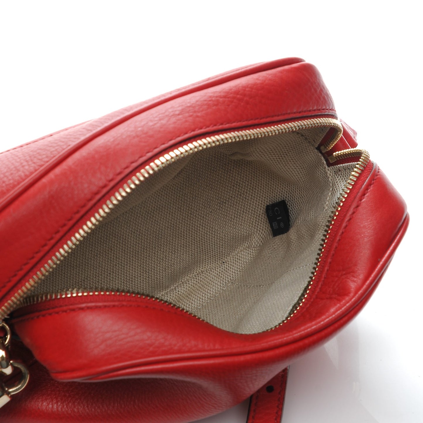 Pebbled Calfskin Small Soho Disco Bag Vibrant Red