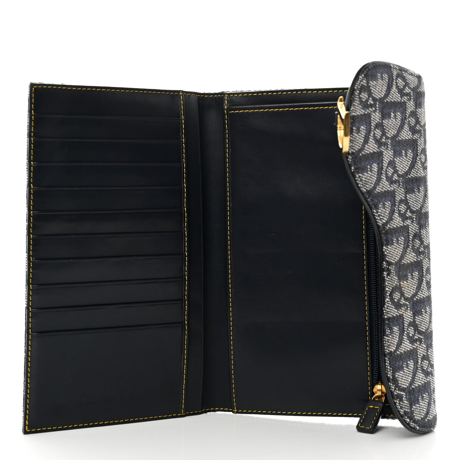 Christian Dior CHRISTIAN DIOR Monogram Saddle Wallet Navy 5 of 7