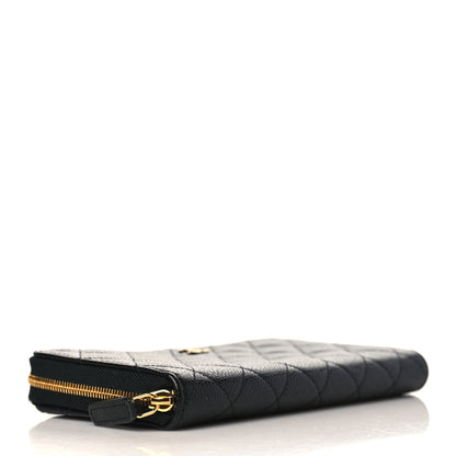 Chanel Caviar Quilted Large Gusset Zip Around Wallet Black 4 of 8