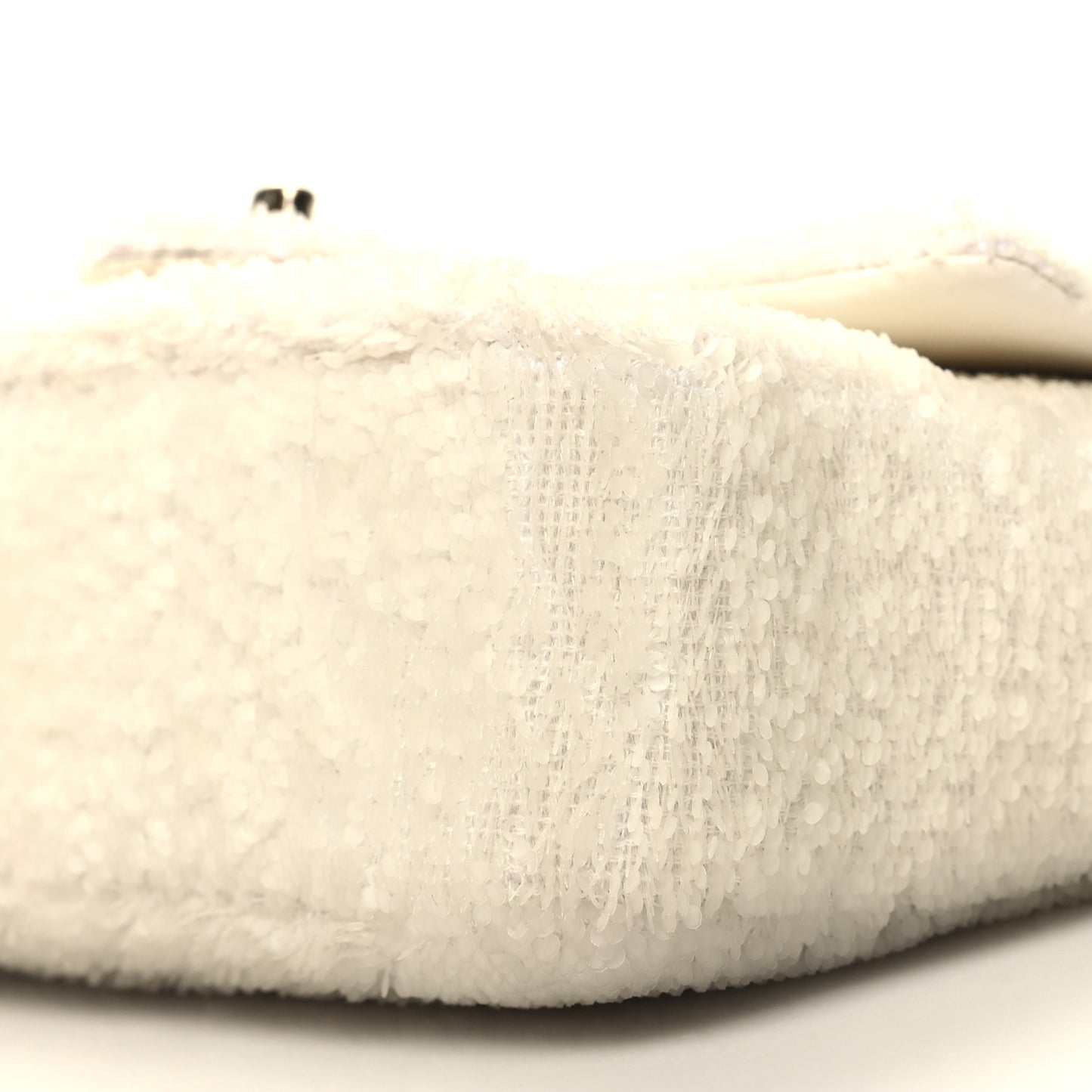 Sequin Mini Rectangular Flap White