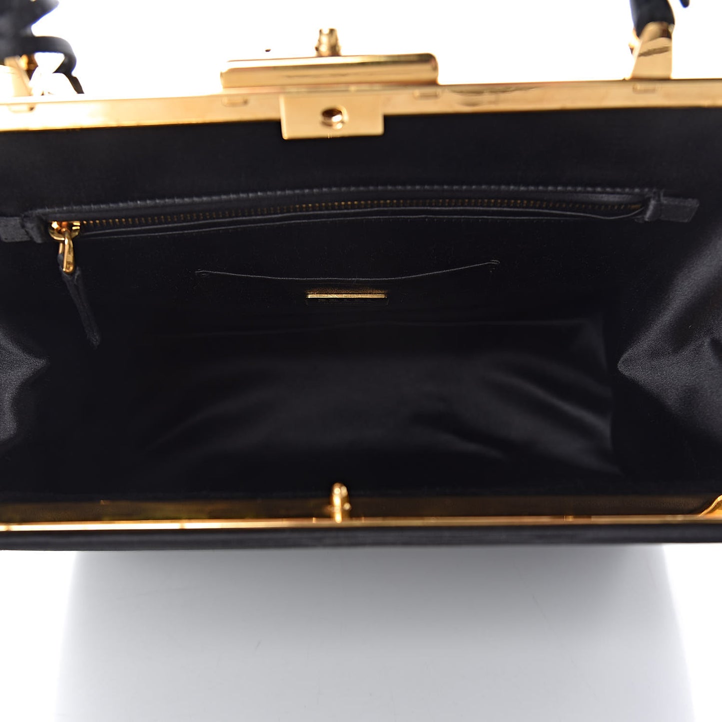 Satin Framed Bag Black