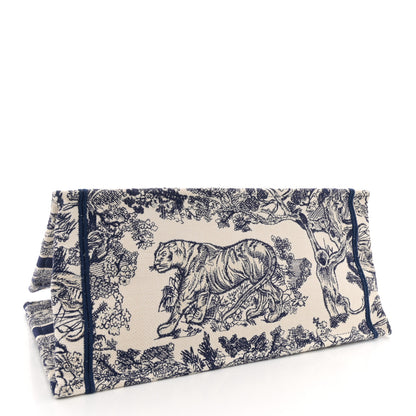 Christian Dior Canvas Embroidered Medium Dioriviera Toile De Jouy Book Tote Blue 4 of 12