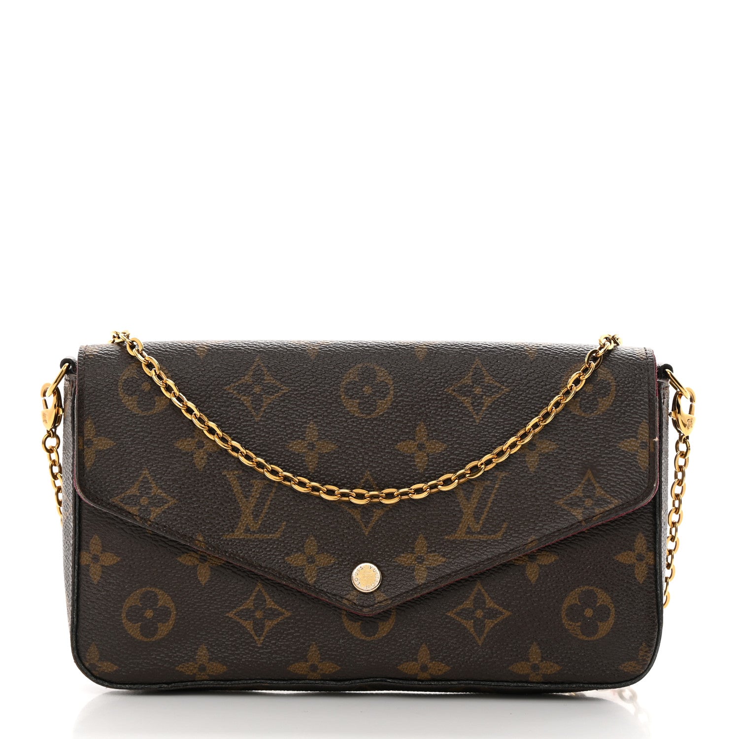 Louis Vuitton Monogram Pochette Felicie Chain Wallet Fuchsia 2 of 22