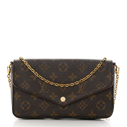 Louis Vuitton Monogram Pochette Felicie Chain Wallet Fuchsia 2 of 22