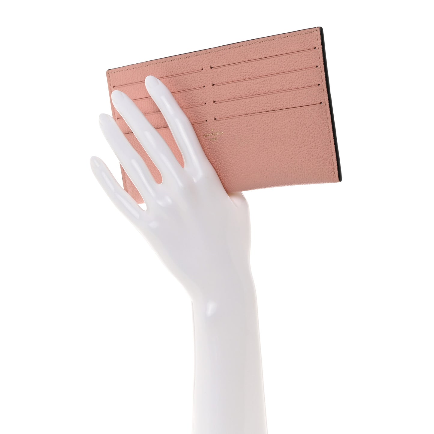 Calfskin Felicie Card Holder Insert Rose Poudre