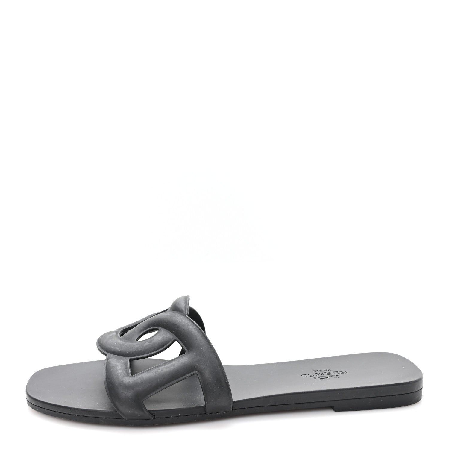 Hermes Rubber Aloha Sandals 38 Black 1 of 9
